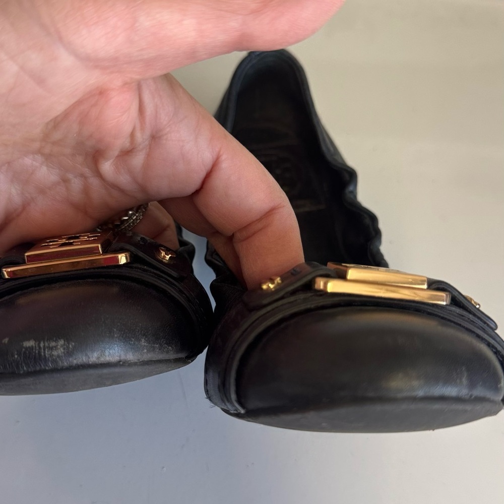 Tory Burch Black Leather Ballet Flats size 6 - Picture 9 of 9